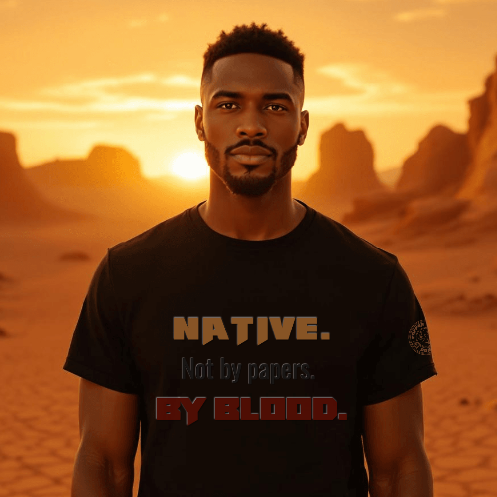 Native. Not by papers. By blood. t-shirt