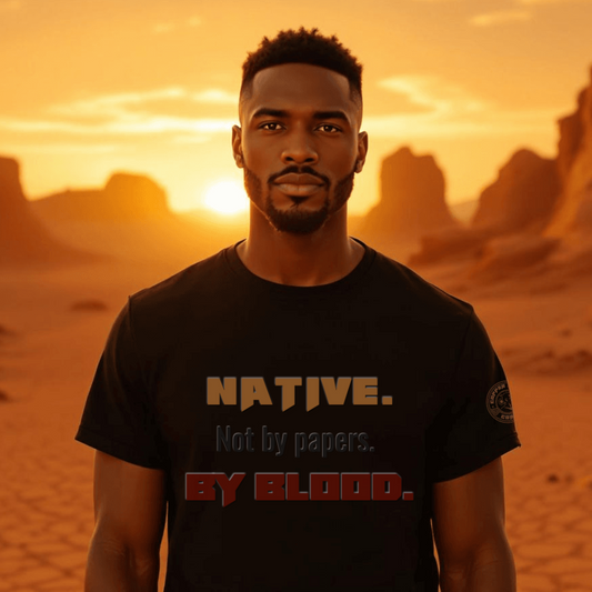 Native. Not by papers. By blood. t-shirt